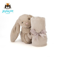 jELLYCAT 邦尼兔 英国jELLYCAT害羞米色邦尼兔毯巾婴儿宝宝玩具可入口