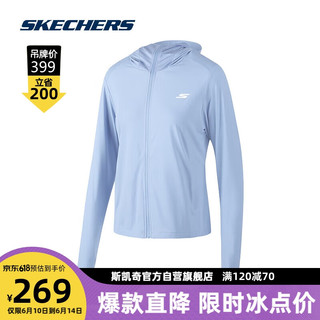 SKECHERS 斯凯奇 丨Skechers春夏女连帽遮阳梭织通勤外套凉感速干运动上衣P223W079