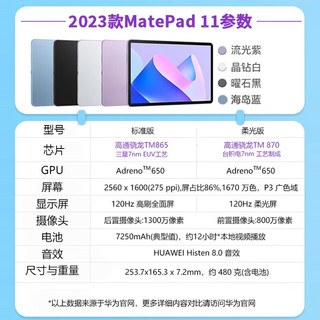 华为平板matepad11英寸 2023款 120Hz高刷全面屏二合一娱乐学习鸿蒙ipad电脑 柔光版丨8G+128G WiFi版 曜石黑 官方标配+原装触控笔套装