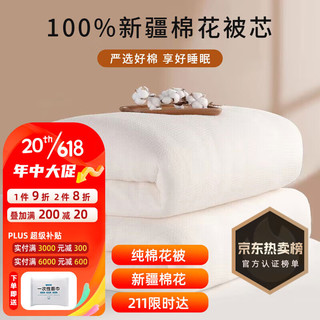 OBXO 源生活 棉花被 夏季 100%天然新疆棉被芯单人学生宿舍被子  1.5x2米 2斤