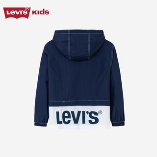 Levi's李维斯童装2023夏季新款儿童连帽皮肤衣男童风衣 深靛蓝 160/76(L)