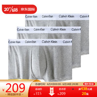 Calvin Klein CK 男士平角内裤 3条装 送男友礼物 U2664G KS0灰色 XL