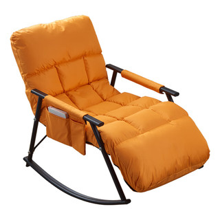 桓孟北欧户外阳台躺椅 客厅科技布摇摇椅 舒适升级气质橙