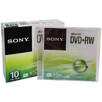 索尼（SONY） DVD空白光盘DVD+R空白光盘刻录碟 50片桶装刻录盘 DVD+RW 可重复刻录单片盒装（10片每盒）