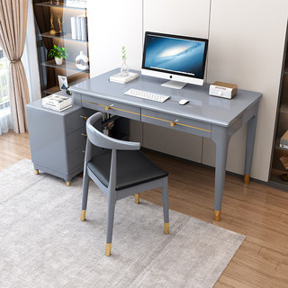 摩高空间实木转角书桌书柜组合台式桌卧室可伸缩办公桌-1.4米单桌+椅子