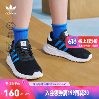 adidas 阿迪达斯 官方三叶草LA TRAINER LITE C男小童网面运动鞋 黑/蓝/白 29(175mm)