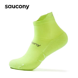 Saucony索康尼夏季新品运动跑步袜防滑透气运动短袜 （单双装） 萌绿黄 M