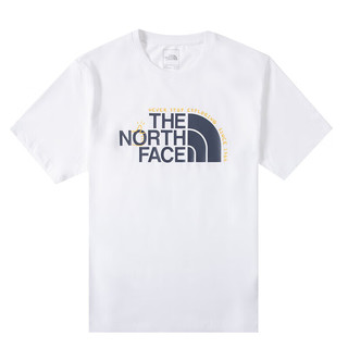 北面（The North Face）北面T恤男夏季新款户外运动服透气宽松休闲吸湿排汗棉质半袖短袖 FN4/白色 S