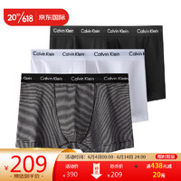 Calvin Klein CK 男士平角内裤套装 3条装 送男友礼物 U2664G IOT黑白条纹 L