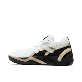 彪马（PUMA）官方 新款男子篮球鞋 TRC BLAZE COURT 378938 白色-黑-金色-银色-01 40.5