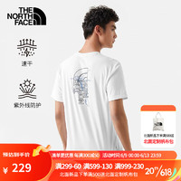 The North Face23春夏北面T恤男款户外舒适透气纯棉地球元素印花短袖81N2/7WF8 FN4白色/88CA L