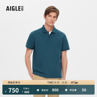 AIGLE艾高2023年夏季新品男户外休闲弹性柔软速干吸湿排汗POLO衫T恤 风暴蓝 AJ681 M(175/92A)