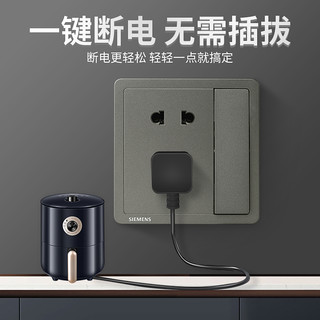 西门子开关插座面板致典烟灰色墙壁多孔五孔USB电源家用全屋套餐 一开五孔（双控）