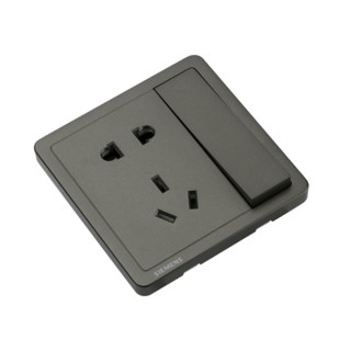 西门子开关插座面板致典烟灰色墙壁多孔五孔USB电源家用全屋套餐 一开五孔（双控）
