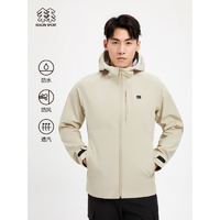 KOLON SPORT/可隆冲锋衣 男子户外3L防水防风透汽弹力运动外套夹克 LHJK3MN117-BE 米黄 185/2XL