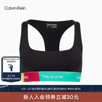 Calvin Klein 运动23春夏女士可卸垫中度支撑健身文胸4WS3K129 001-太空黑 M
