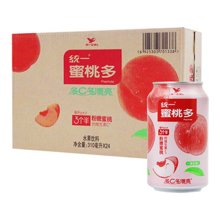 统一蜜桃多水果饮料310ml整箱罐装易拉罐桃汁饮品维生素C
