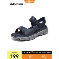 斯凯奇（Skechers）男士轻质休闲塑膜凉鞋外穿开车鞋子243094 海军蓝色/灰色/NVGY 43