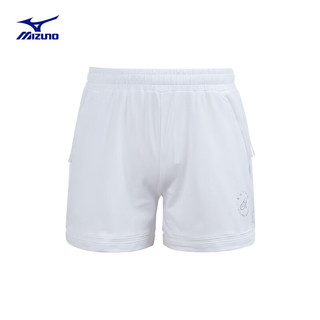 美津浓（MIZUNO） 针织透气速干训练裤运动休闲短裤女 01/白色 S
