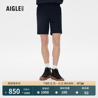 AIGLE艾高2023年夏季新品ACS23MBOT004男士DFT速干吸湿排汗户外短裤 黑色 AJ852 46(185/92A)