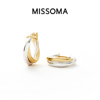 MISSOMA LWA-GS-E4-NS 双色环足银镀18K金耳环