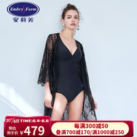 安莉芳（Embry Form）商场同款性感蕾丝刺绣长款沙滩衣女遮肚度假沙滩裙EH00060 黑色BLK L