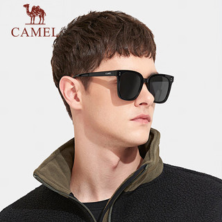 骆驼（CAMEL）太阳镜女折叠口袋气垫墨镜防晒防紫外线潮流开车偏光防晒眼镜 1J32267121-1，奶茶色（圆框）