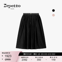 REPETTO丽派朵 女士梭织芭蕾半身裙黑色百褶裙23新品