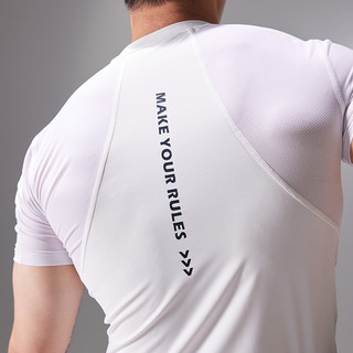 OMG运动 夏季网眼健身衣服男紧身高弹力裸感速干衣服训练短袖t恤