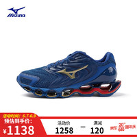 美津浓（MIZUNO）男女跑步运动鞋缓震透气大体重跑者WAVE PROPHECY 12S 06/深蓝色/金色/酒红色 40.5