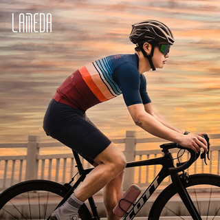 兰帕达23年新款春夏季公路自行车骑行服男长袖上衣骑行装备 彩虹条纹-单件长袖 XL码（适合5体重60-70kg）