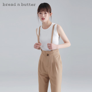 bread n butter欧美ins无袖针织背心全棉微弹内搭纯色打底上衣女 黑色 2/175L