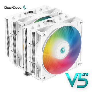 九州风神 大霜塔V5ARGB白 CPU散热器(双塔/6热管/支持AM5/双幻彩风扇/附带硅脂/AG620ARGB)
