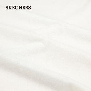 SKECHERS斯凯奇短袖男吸汗透气棉圆领T恤男女同款休闲运动上衣 棉花糖白/0074 160/80A/XS