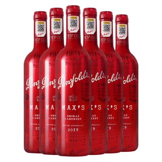 Penfolds 奔富 麦克斯经典设拉子赤霞珠 干红葡萄酒 750ml*6瓶 整箱装