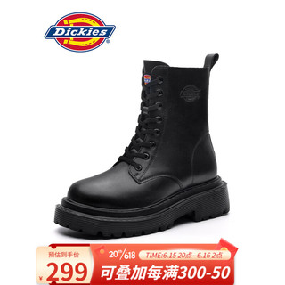 Dickies 帝客 女士马丁靴舒适百搭英伦短靴显高显瘦女靴 黑色 37