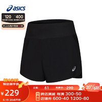 亚瑟士ASICS短裤女子舒适梭织跑步运动裤时尚百搭透气 2012C627-001 黑色 XS