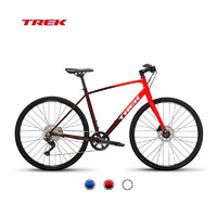 崔克（TREK）城市自行车 FX 3 碳纤维前叉油压碟刹通勤700C平把公路车门店提取 蝰蛇红色暗红色渐变  轮径 700C/尺码 XL 10速