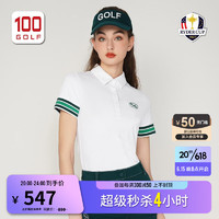 RYDER CUP莱德杯高尔夫服装女士短袖23夏季时尚减龄运动翻领polo衫 白色 XL