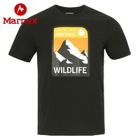 Marmot土拨鼠山脉系列夏户外棉质透气圆领男士短袖T恤