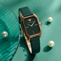 EMPORIO ARMANI 手表 休闲镶钻方表盘欧美表皮带石英女士腕表 AR11248