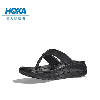 HOKA ONE ONE男女款奥拉舒缓夹脚拖ORA Recovery Flip轻量舒适 黑色/深鸥灰-女 36/220mm