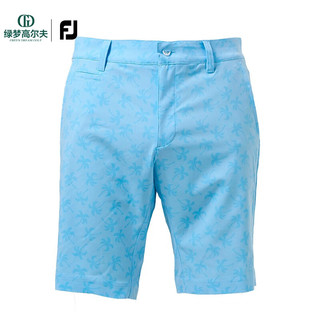 Footjoy夏季新款高尔夫服装男装短裤休闲运动透气golf舒适男士速干中裤 80517深蓝印花 M