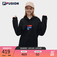 FILA FUSION斐乐潮牌卫衣情侣款2023春季时尚男女装针织连帽上衣