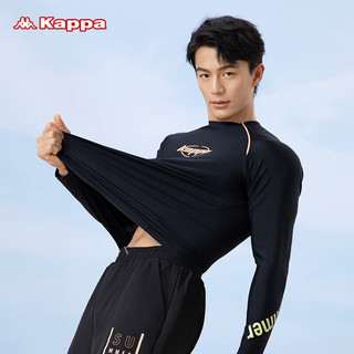 卡帕（KAPPA）泳裤男士泳衣套装假两件防尴尬长袖防晒度假温泉游泳装备