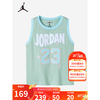 NIKE AIR JORDAN耐克童装女童背心2023夏季新款儿童网眼透气无袖T恤 亚绿色 140(S)