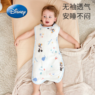 迪士尼（Disney）婴儿睡袋夏季薄款宝宝纱布睡袋儿童分腿无袖睡袋空调房防踢被 米奇 L码0.5-4岁(适用身高65-105cm)