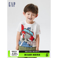 Gap 盖璞 男幼童夏季2023新款短袖659069儿童装纯棉T恤 白色 90cm(2岁)