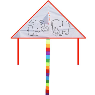 空白风筝儿童手工diy涂色绘画自制材料包幼儿园填色益智创意风筝