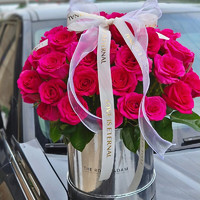 浪漫季节弗洛伊德玫瑰花束 鲜花同城配送 表白女友生日礼物送闺蜜老婆 52朵弗洛伊德-银色抱抱桶